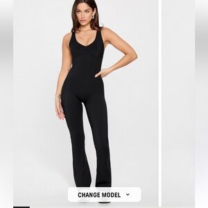 YITTY x Fabletics Sleek Black Flare Jumpsuit Ultra-Smooth Flare Catsuit XL